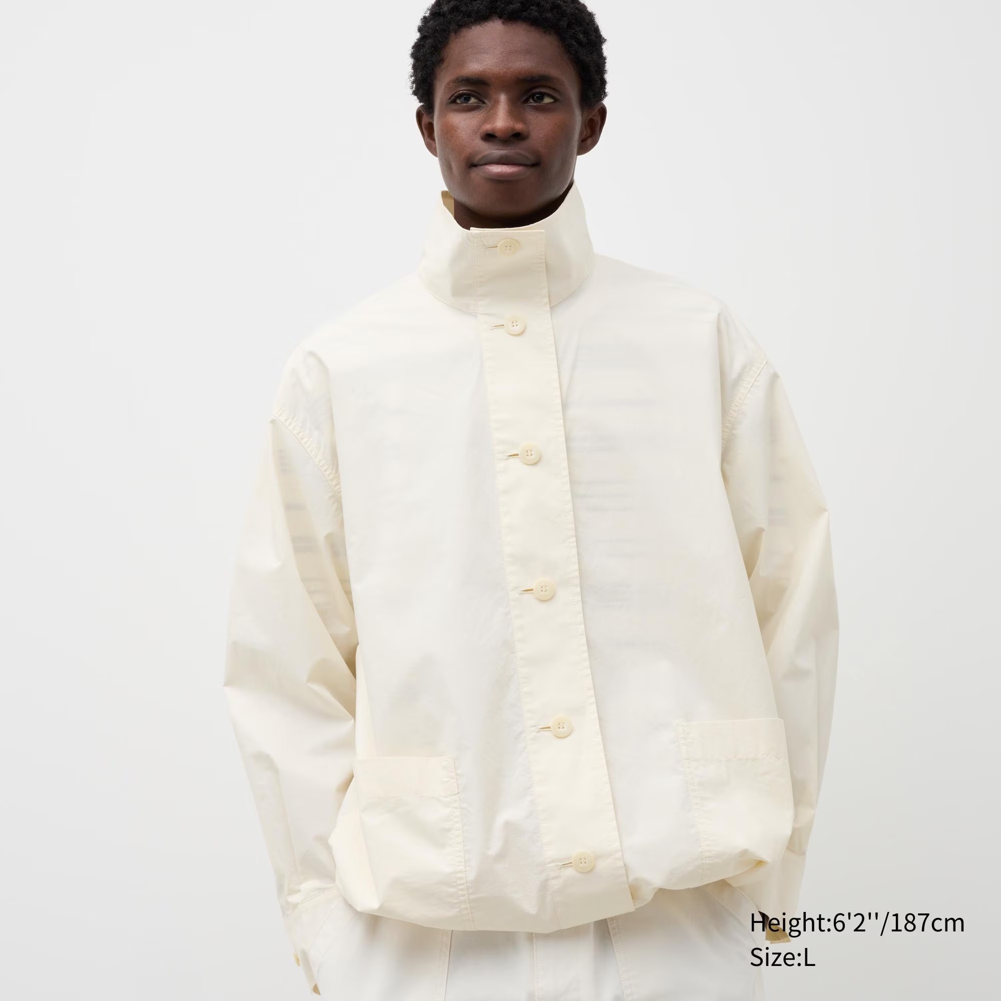 Куртка Uniqlo х JW Anderson Light Cotton Oversized, белый блузка uniqlo х jw anderson cotton sheer volume gathered long sleeved белый