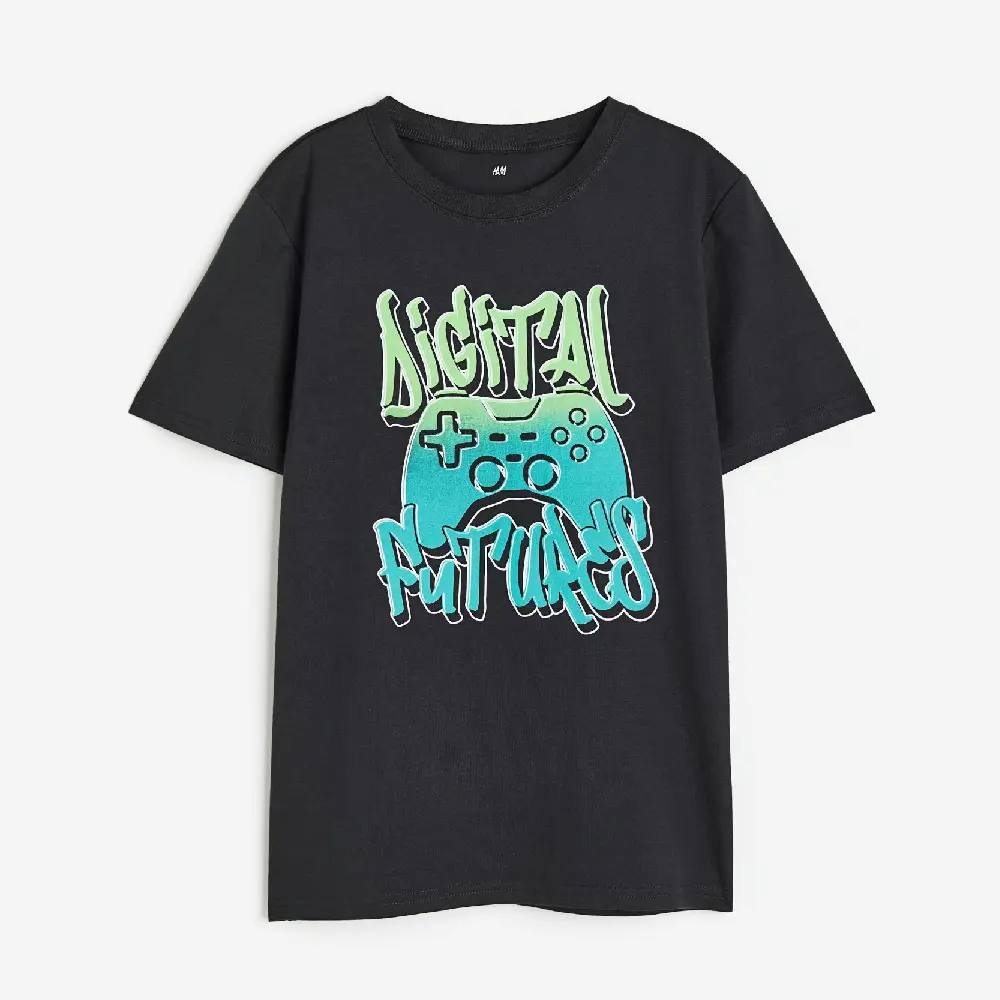

Футболка H&M Kids Jersey With A Print Digital Futures, черный