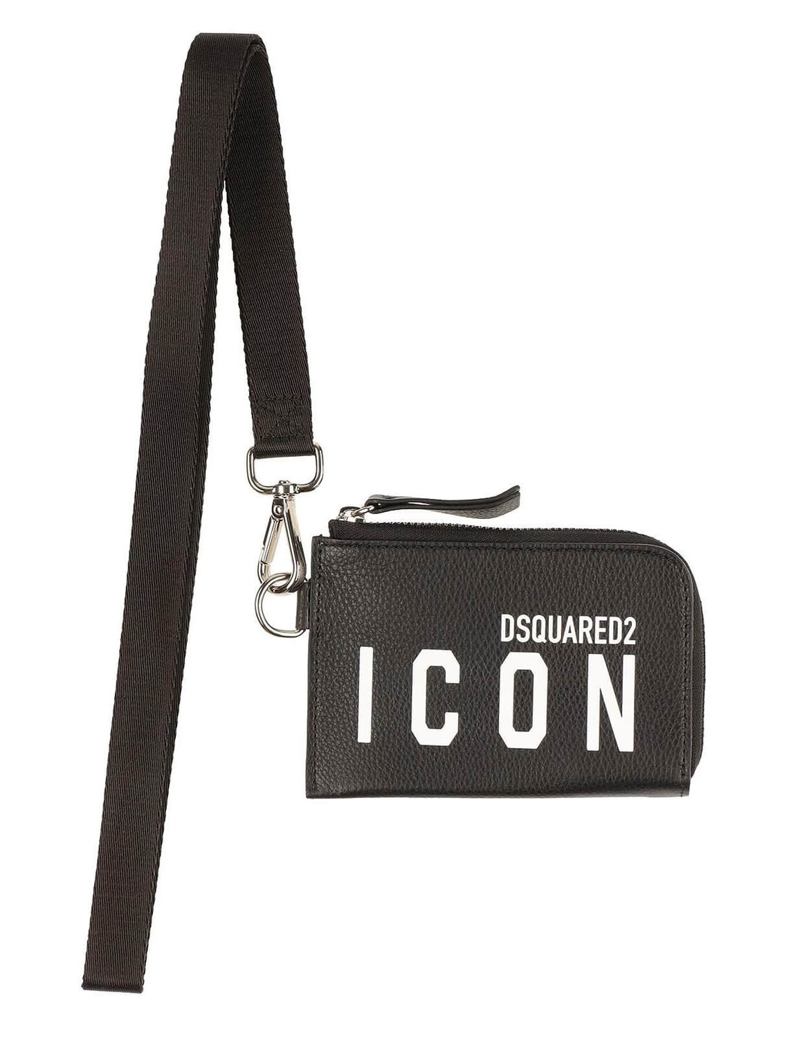 

Кожаный держатель для карт и документов на молнии Dsquared2, черный/белый