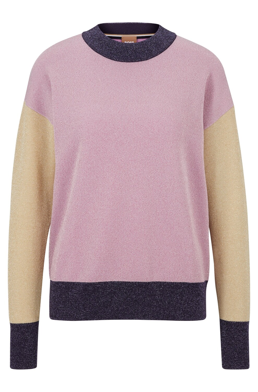 

Джемпер Hugo Boss Wool-blend With Metalized Fibers, розовый