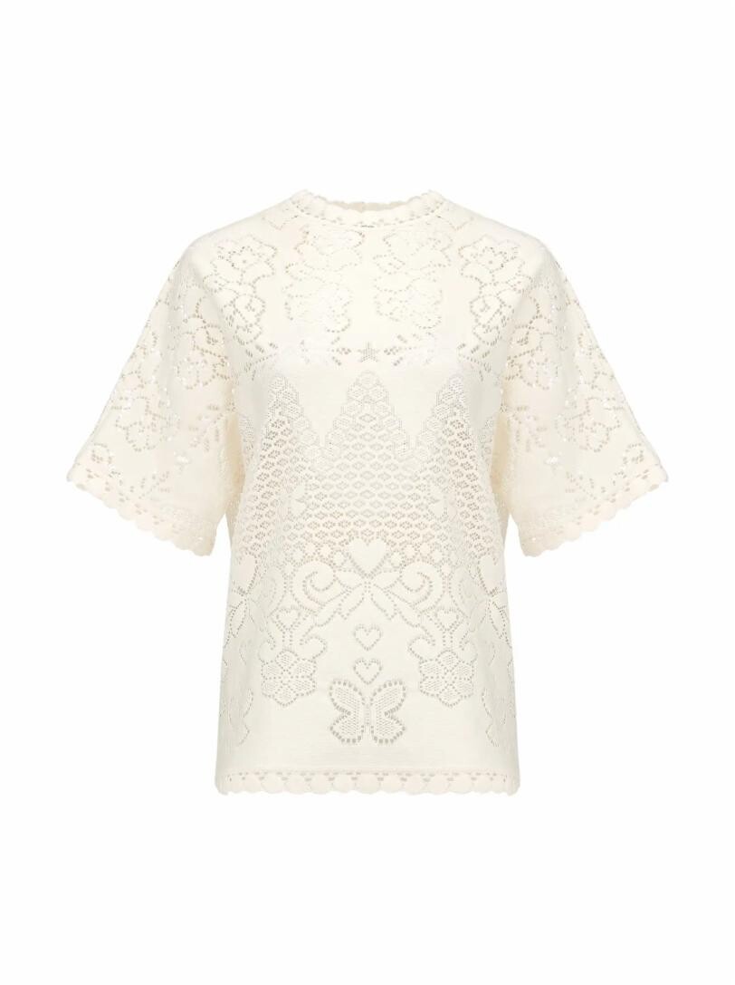

Хлопковый кружевной топ Valentino