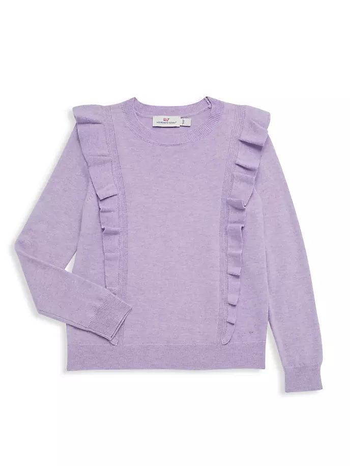 

Свитер с рюшами для маленьких девочек и девочек Vineyard Vines, цвет iris heather