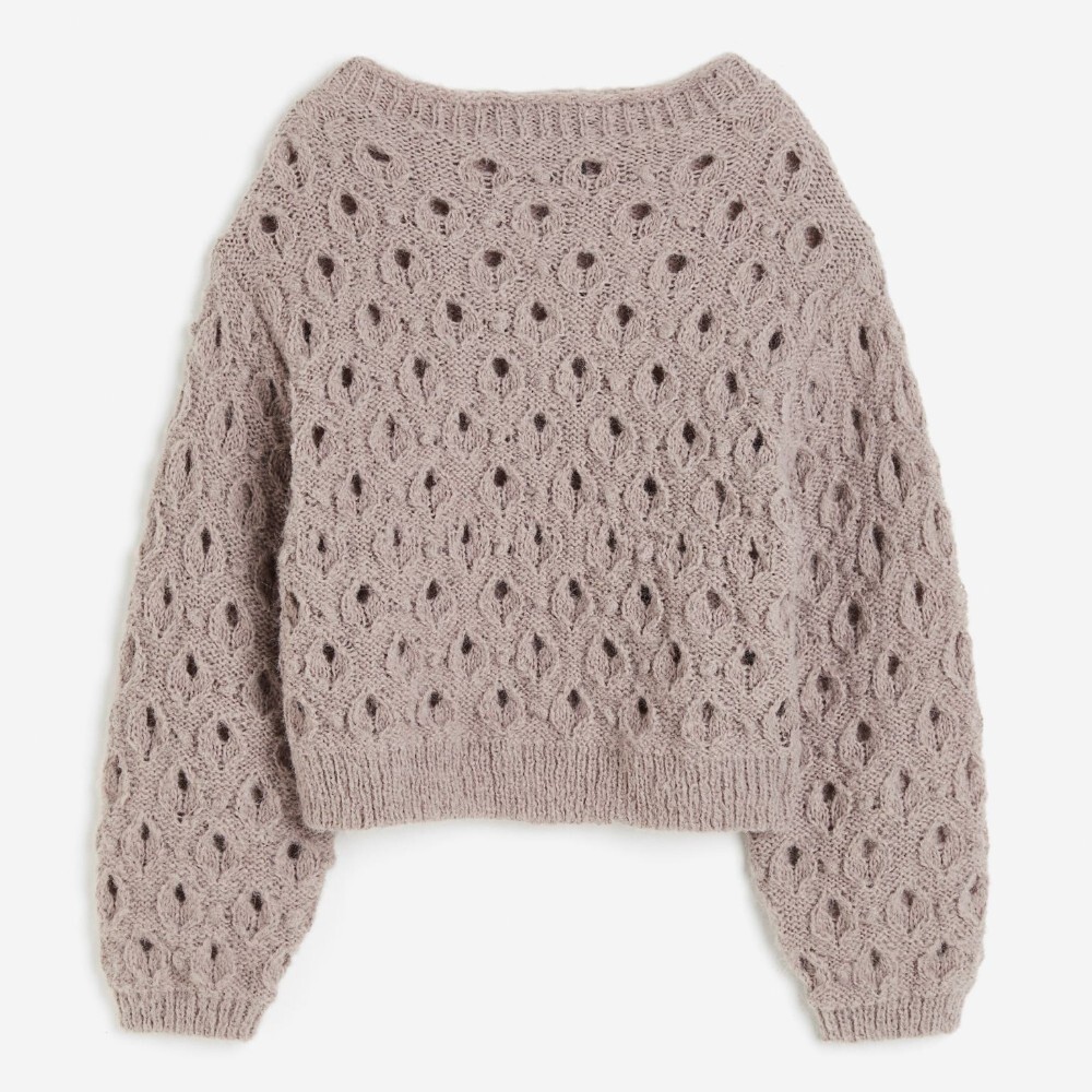 

Свитер H&M Hole-knit, серо-бежевый