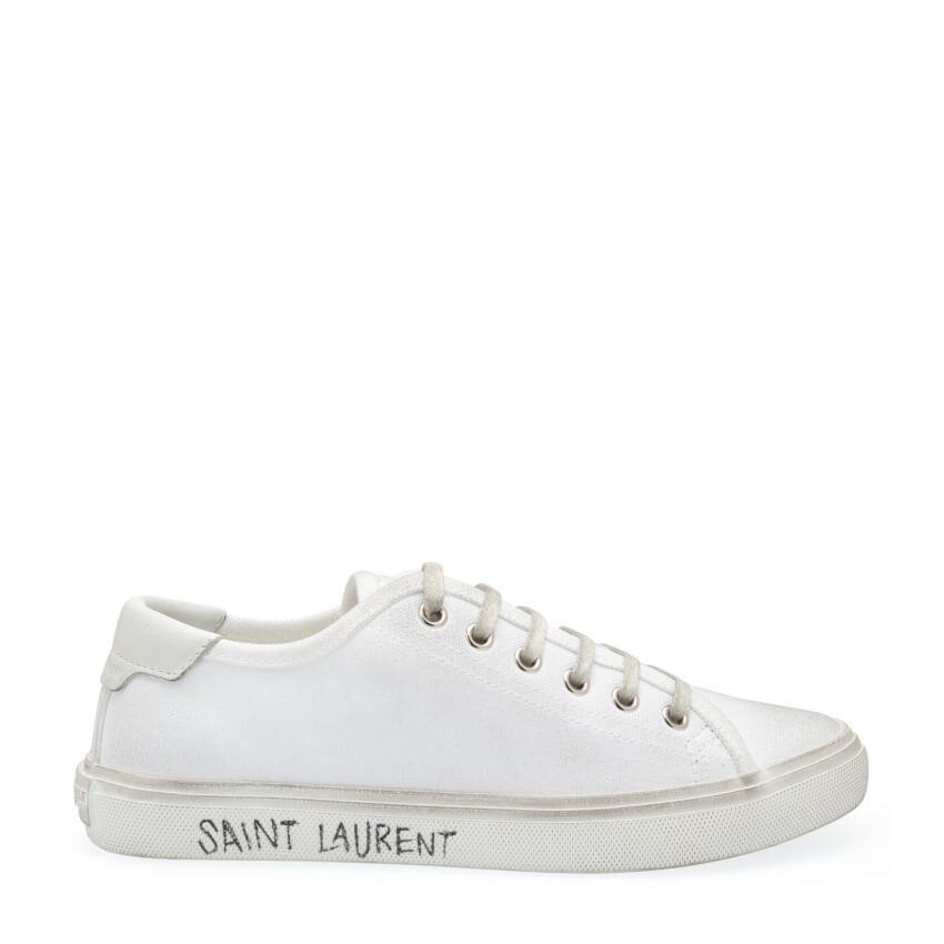 

Кроссовки SAINT LAURENT Malibu canvas sneakers, белый