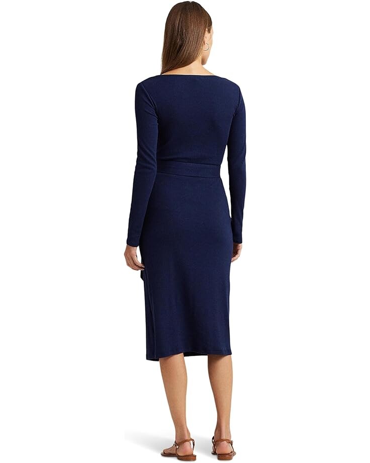 

Платье LAUREN Ralph Lauren Belted Rib-Knit Dress, цвет Rfd Nvy