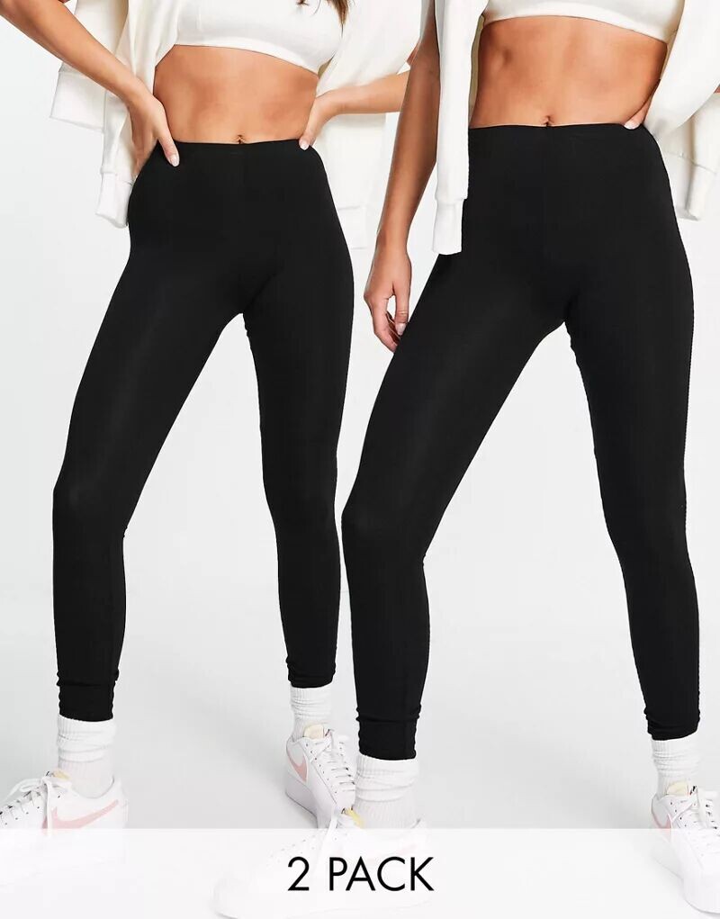

Комплект из 2 черных леггинсов New Look
