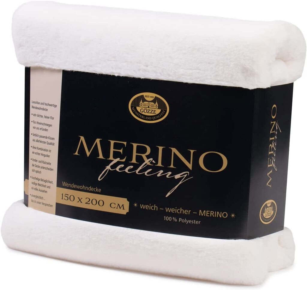 

Двустороннее одеяло Gözze Merino 150 x 200 см кремово-белый