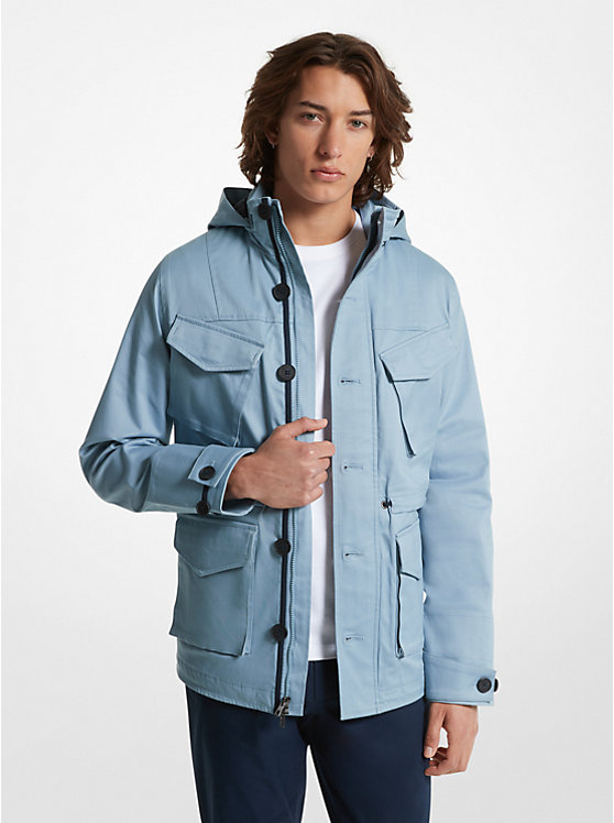 Полевая куртка из эластичного хлопка с капюшоном Michael Kors Mens, синий серая полевая куртка veilance