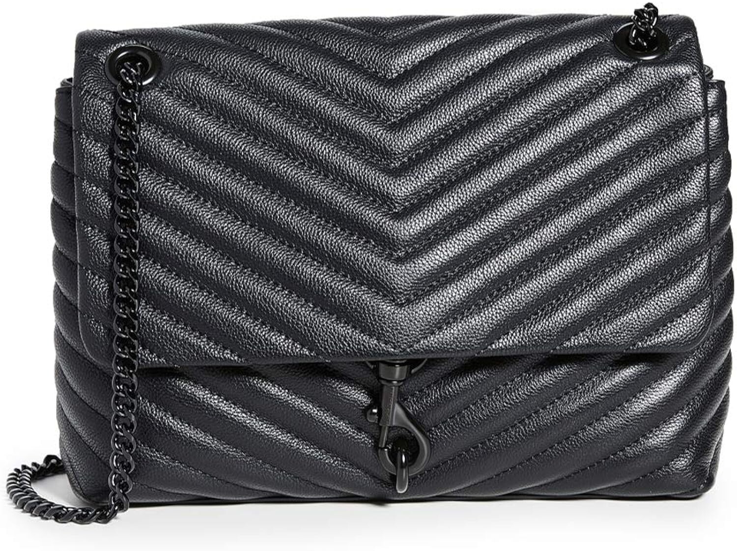 

Rebecca Minkoff Женское Edie Стеганая кожаная сумка через плечо с клапаном 001-Black OS, черный