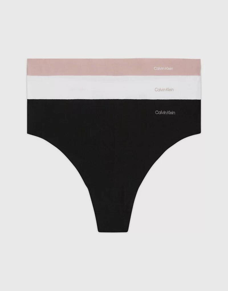 

Комплект хлопковых стрингов Calvin Klein Invisibles, 3 штуки разных цветов