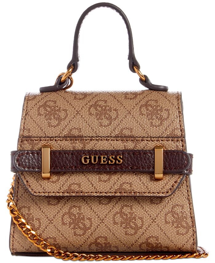 

Мини-ручка сверху с логотипом Sestri Micro GUESS, коричневый