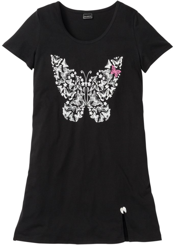 Ночная рубашка Rainbow, черный ночная рубашка с короткими рукавами climatyl xl розовый