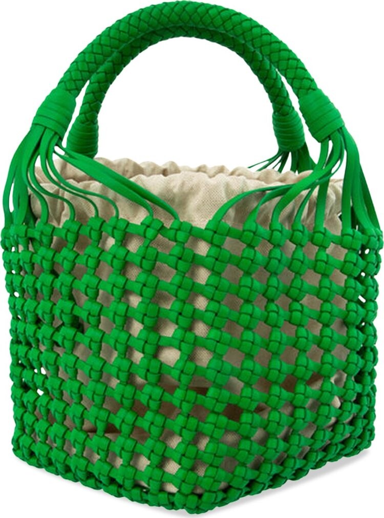 

Сумка Bottega Veneta Cavallino Tote Bag Parakeet/Natural, зеленый