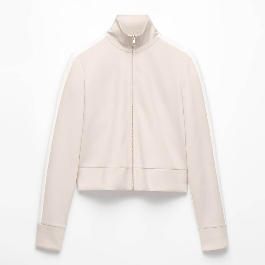 

Толстовка Oysho Neoprene Effect Block Technical, бежевый