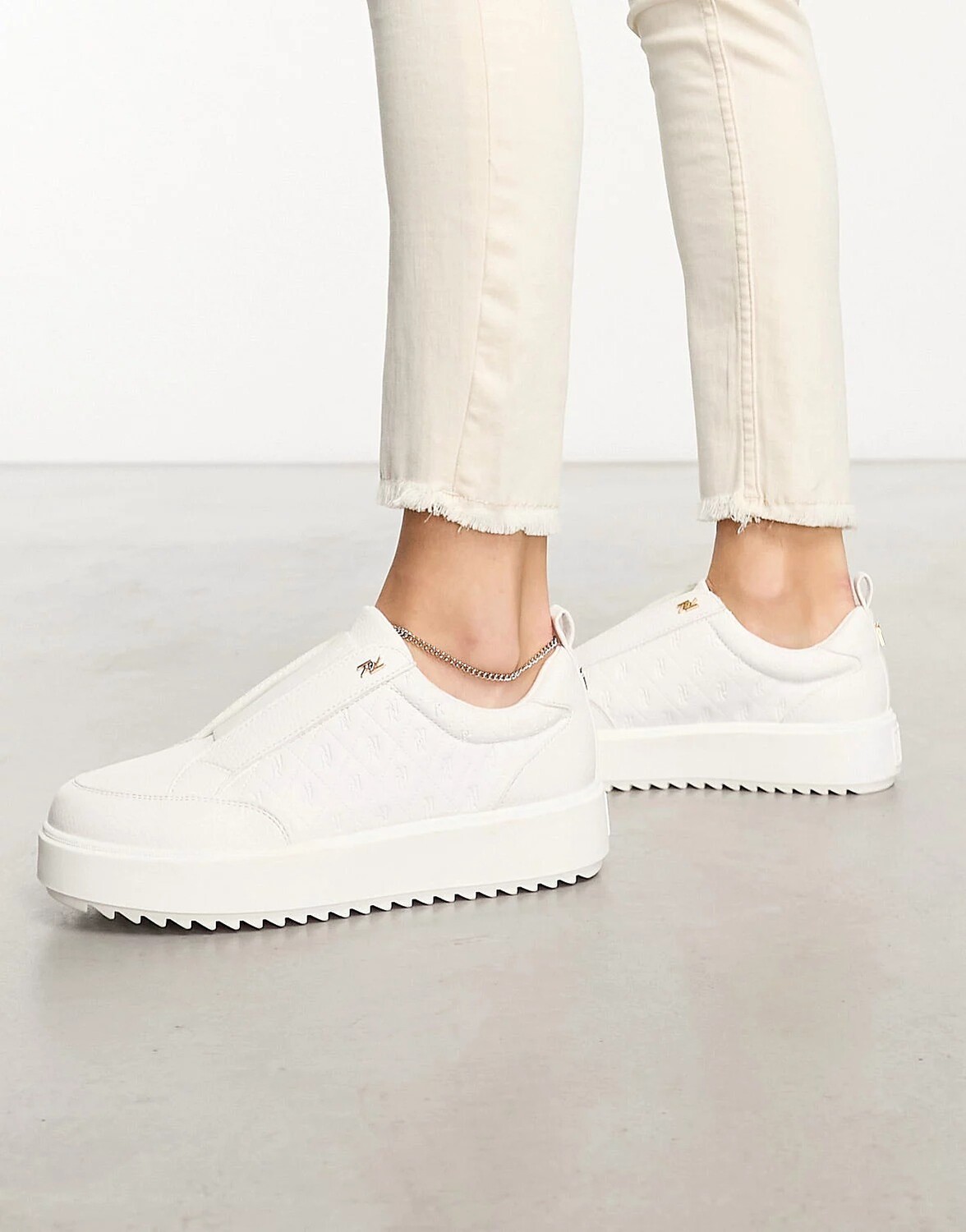 

Кроссовки River Island Embossed Platform, белый