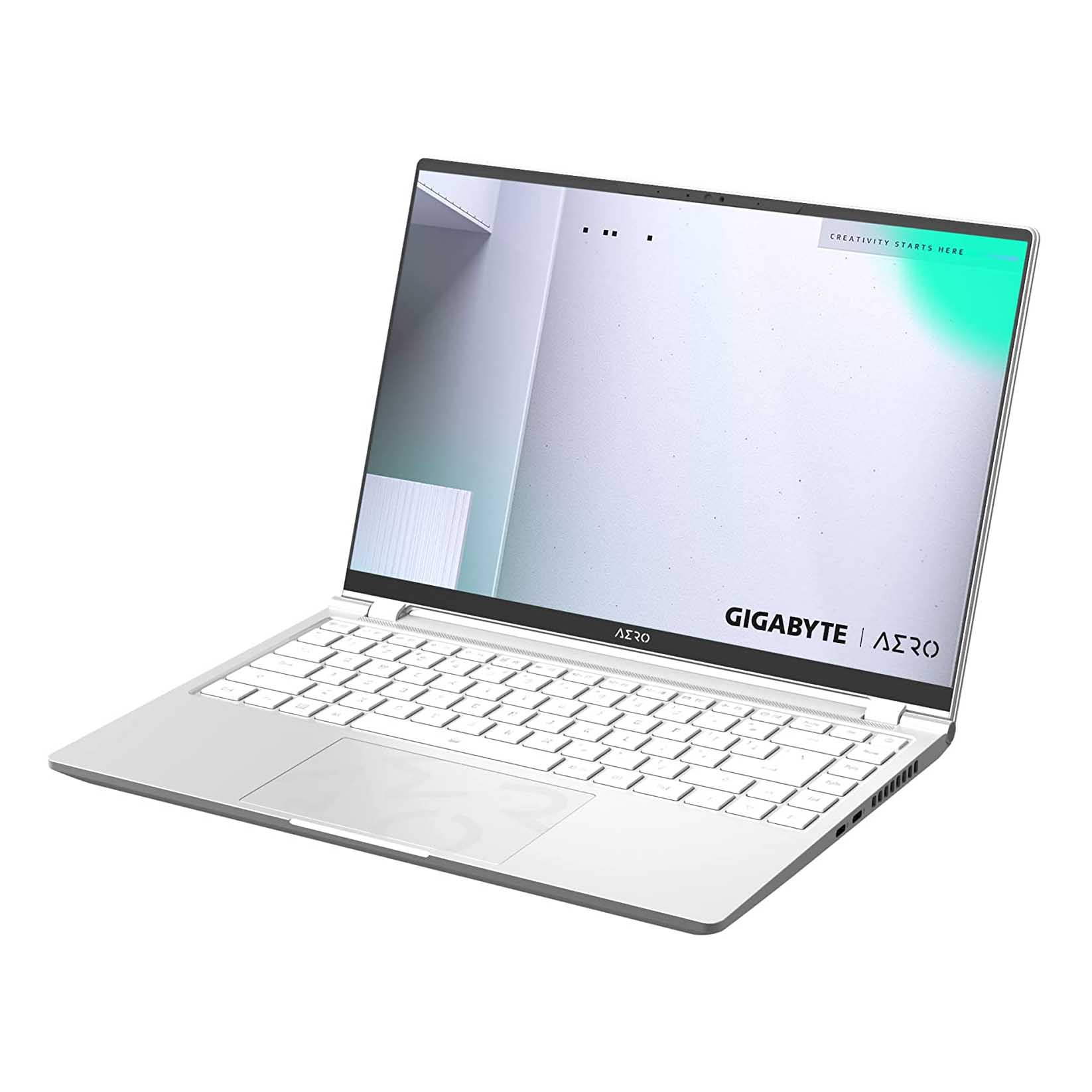 Ноутбук Gigabyte AERO 14 OLED 14'', 16Гб/1Тб, Intel Core i7-13700H, RTX 4050, белый, английская клавиатура ноутбук gigabyte aero 14 oled silver bmf 72kzbb4sd
