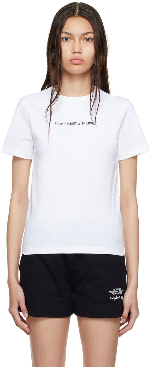 

Белая хлопковая футболка Helmut Lang