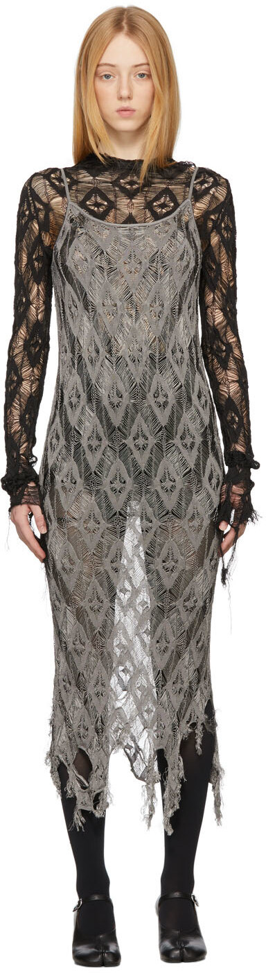 

Серое кружевное платье Maison Margiela