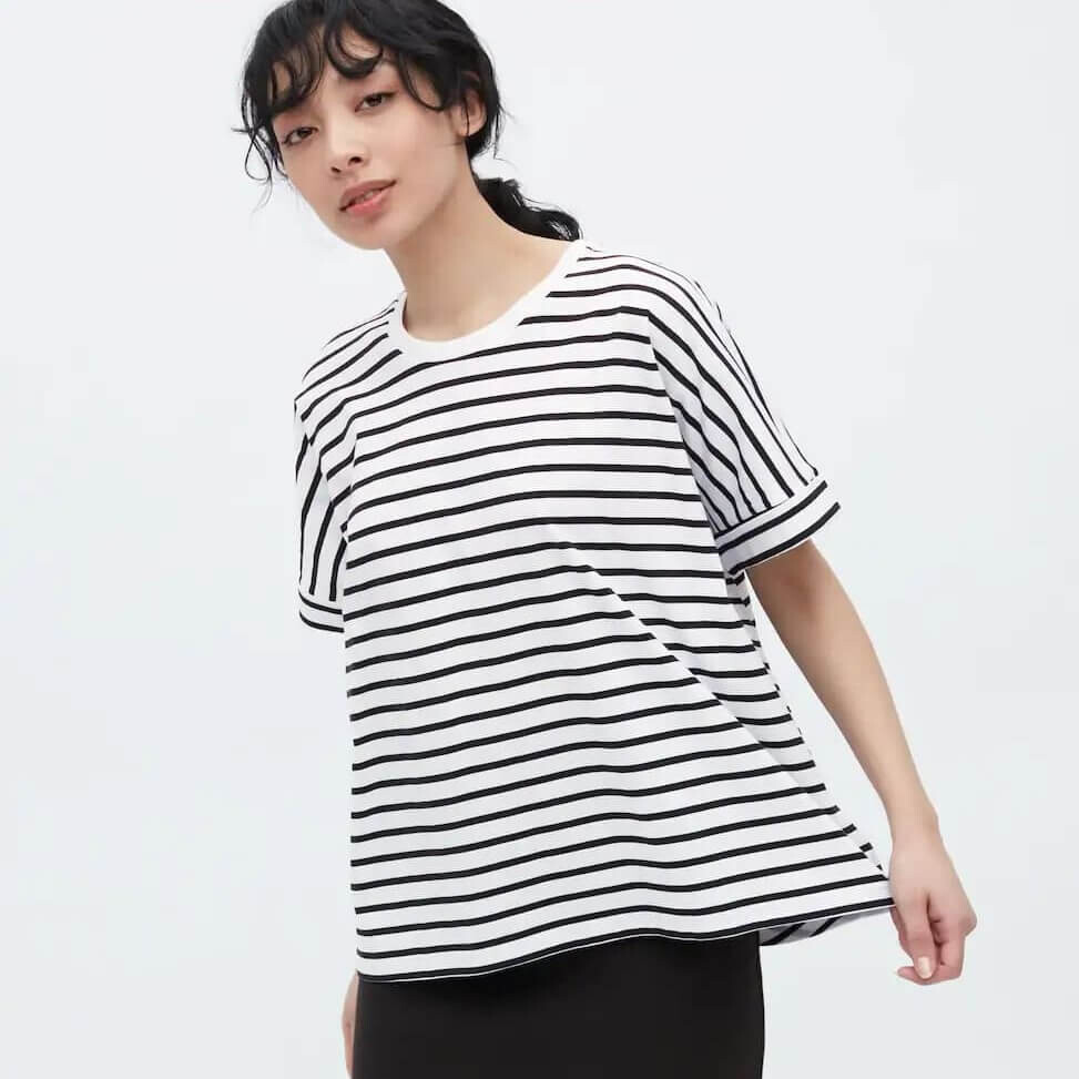 

Футболка Uniqlo Cotton Striped French Sleeved, белый