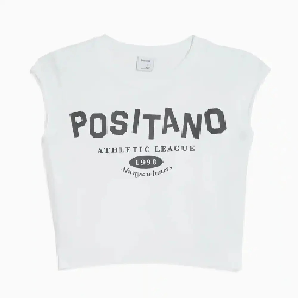 

Футболка Bershka Short Sleeve Cropped With Print, белый