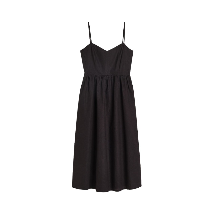 Платье H&M Linen-blend, черный