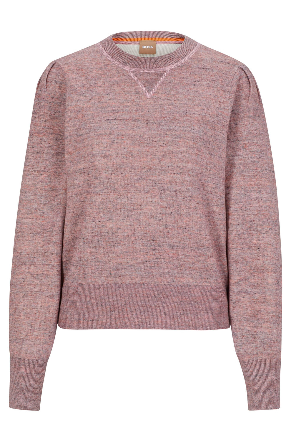 

Свитер Boss Melange With Puff Sleeves, темно-розовый