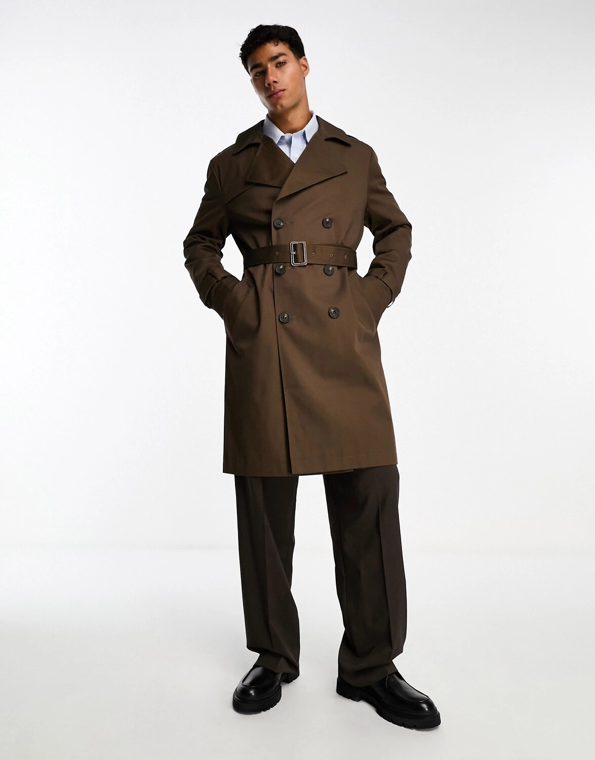 

Плащ Asos Design Coat, коричневый