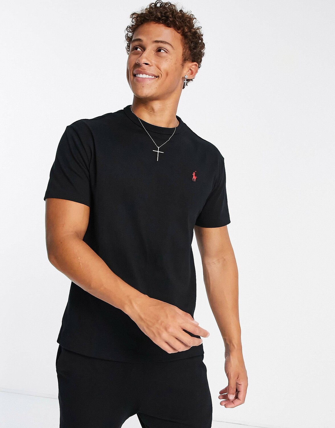 

Черная плотная футболка оверсайз Polo Ralph Lauren с логотипом в виде пони
