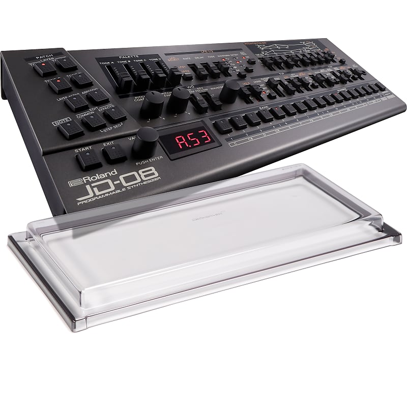 цена Модуль синтезатора Roland Boutique JD-08 - комплект Decksaver JD-08 Programmable Synthesizer