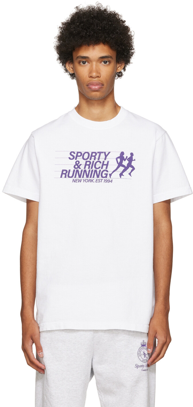

Белая беговая футболка Sporty & Rich