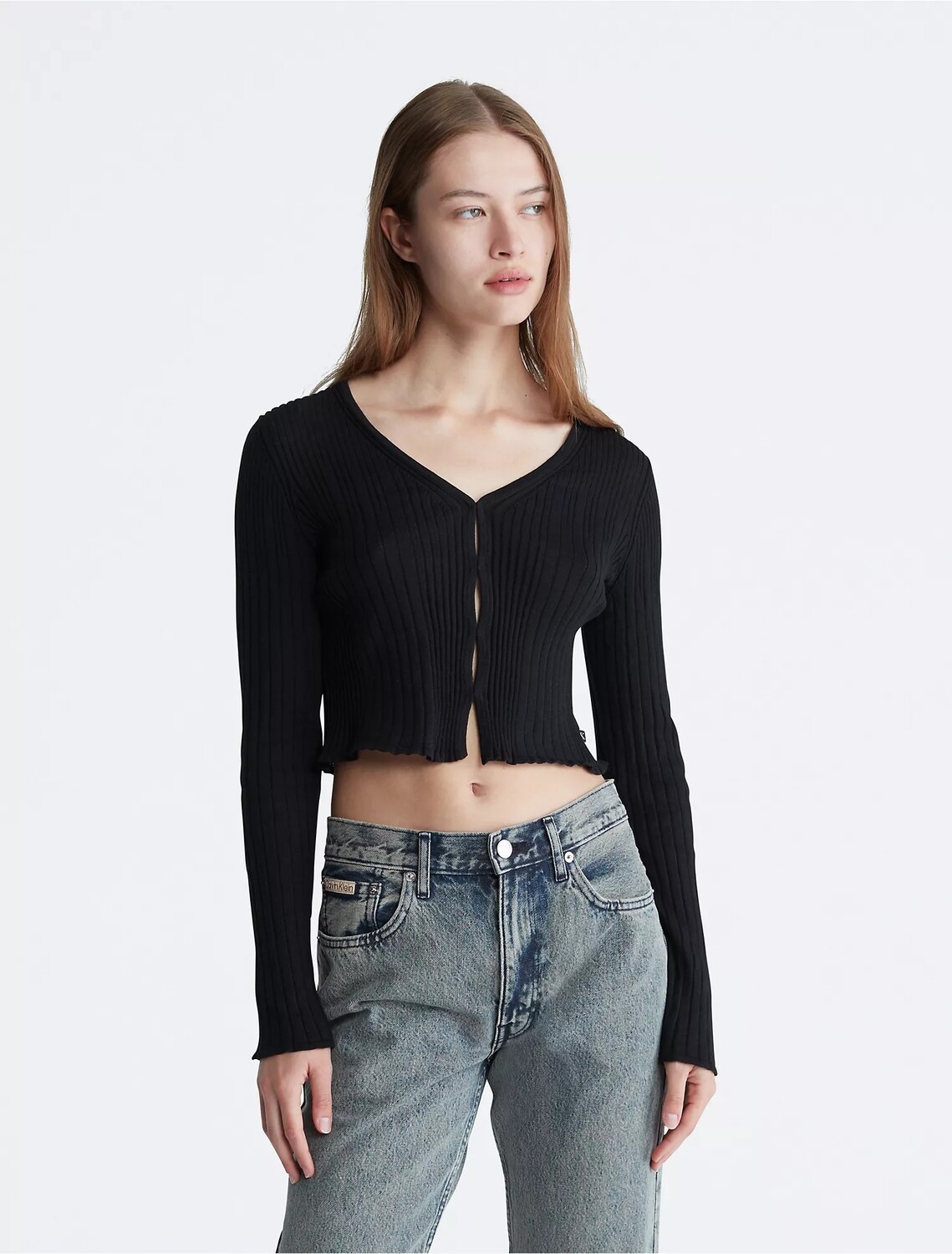 

Кардиган Calvin Klein Smooth Cotton Rib, черный