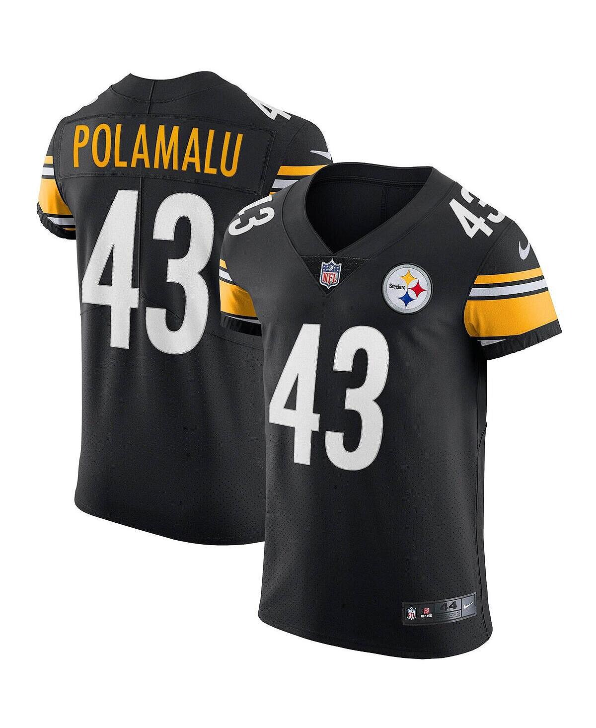 

Мужская футболка troy polamalu black pittsburgh steelers elite для пенсионеров Nike, черный