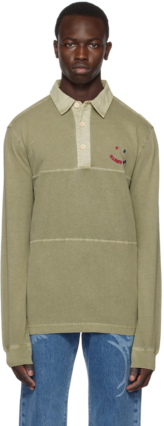 

Поло цвета хаки с вышивкой PS by Paul Smith