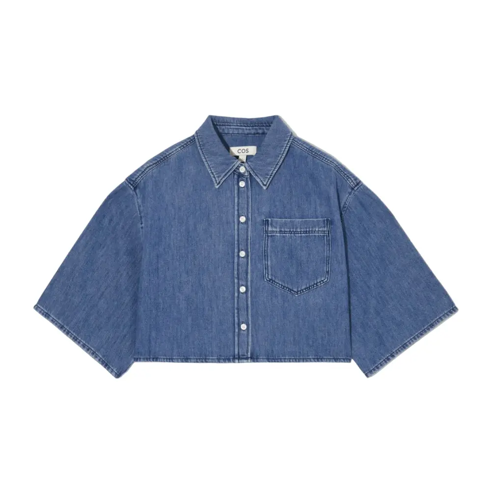 

Рубашка COS Cropped Denim, синий