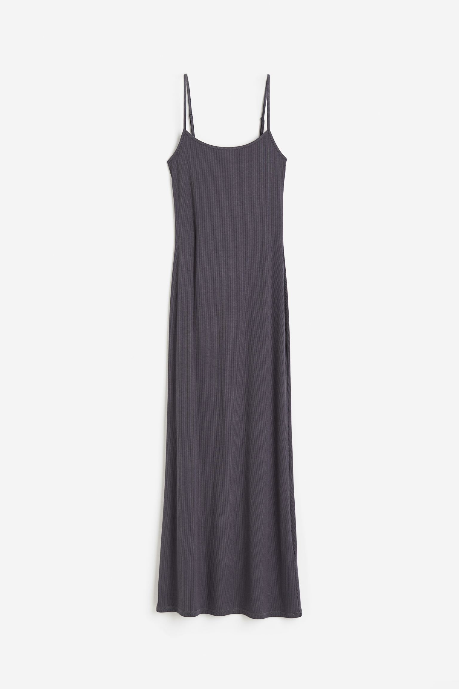 цена Платье H&M Ribbed Maxi, темно-серый