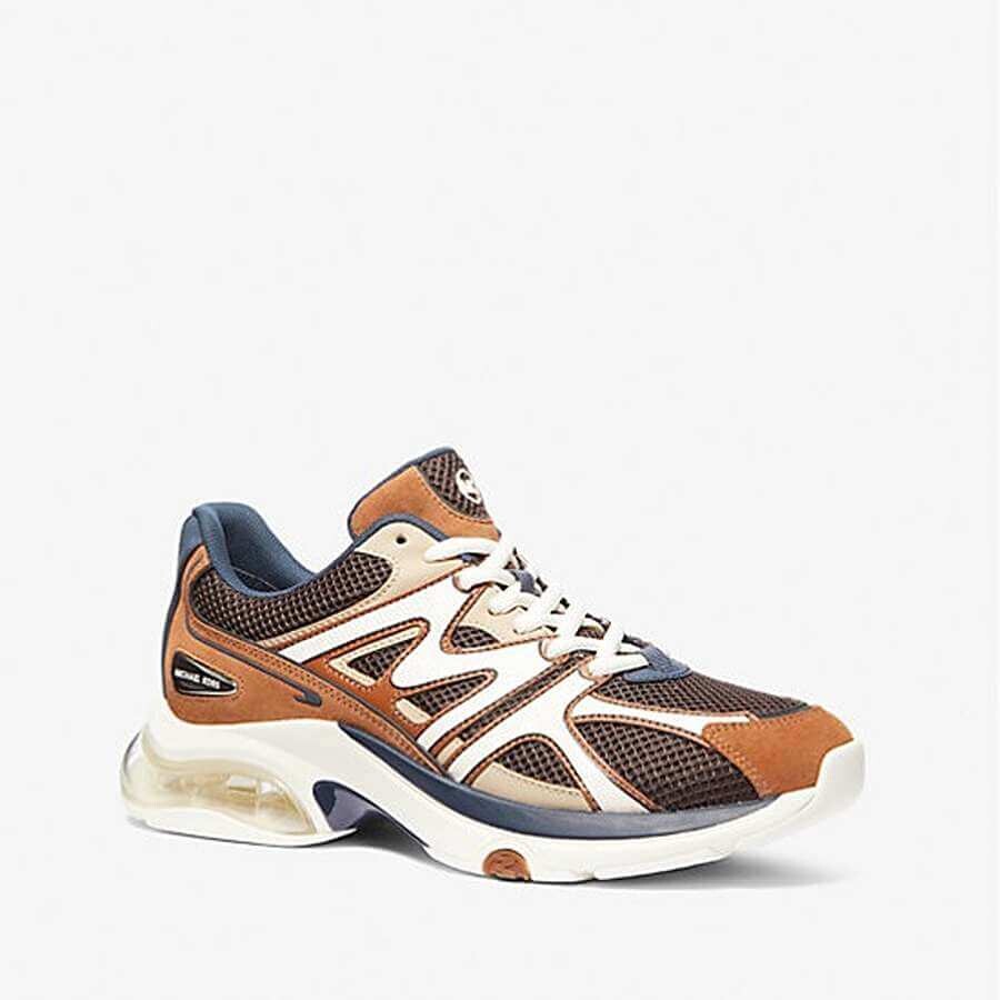 

Кроссовки Michael Kors Kit Extreme Mesh and Faux Suede Trainer, темно-коричневый