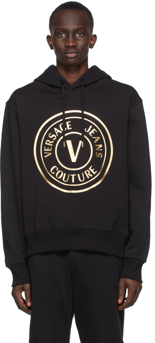 

Худи черного цвета с V-образной эмблемой Versace Jeans Couture, Черный