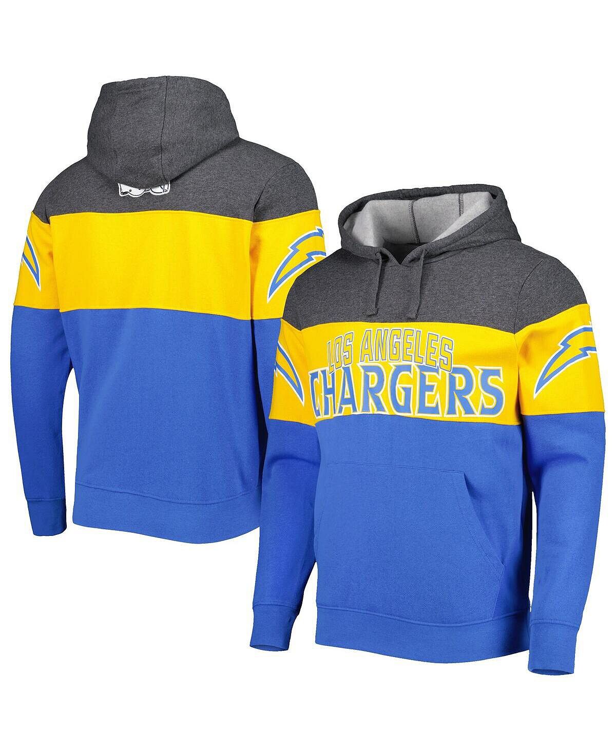 

Мужская толстовка с капюшоном экстремального пуловера los angeles chargers heather charcoal and powder blue Starter, мульти