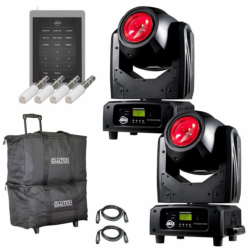 

(2) Компактные движущиеся головки American DJ Vizi Beam RXONE с Airstream IR и футлярами (2) American DJ Vizi Beam RXONE Compact Moving Heads with Airstream IR & Cases