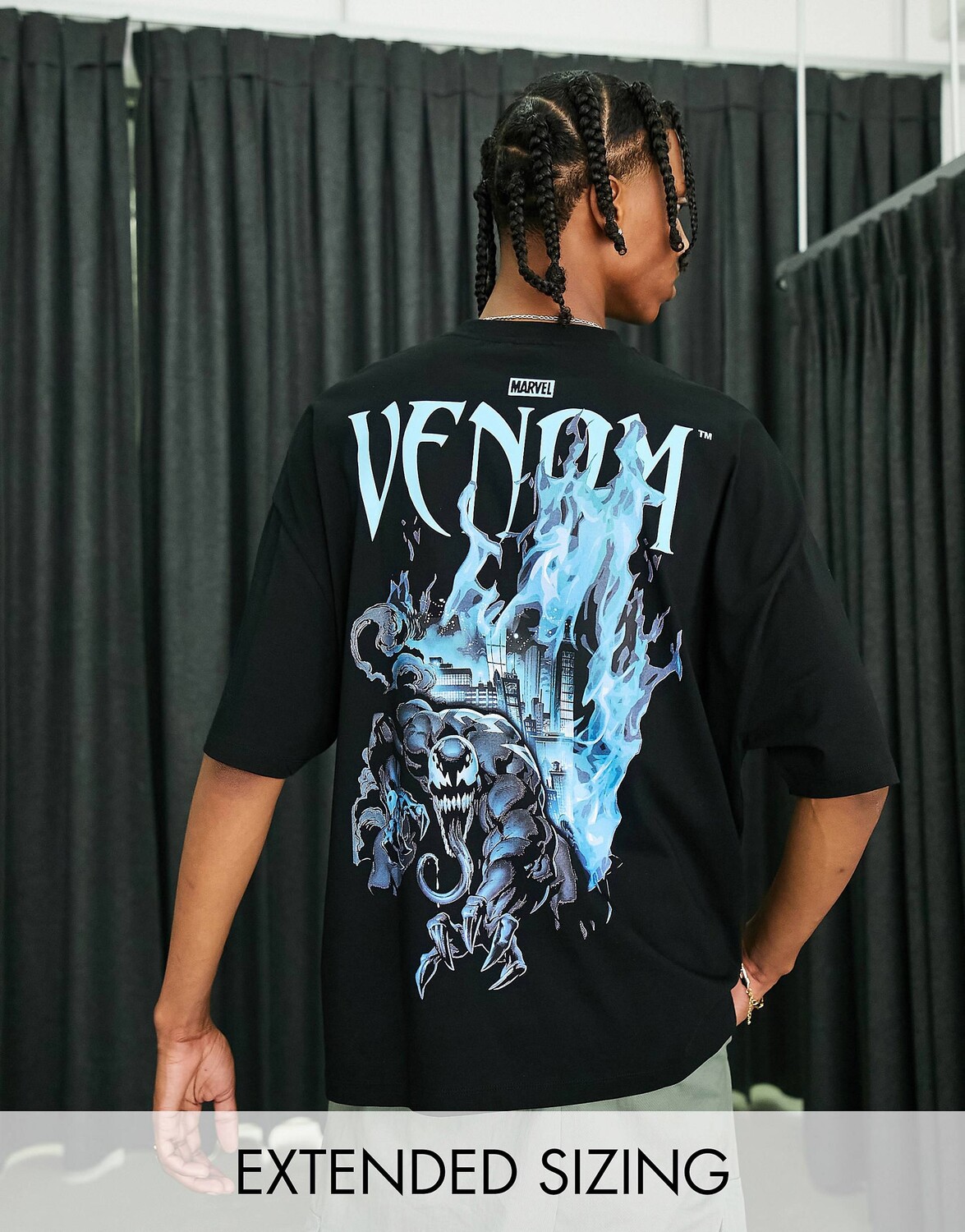 

Черная футболка оверсайз с принтом Venom ASOS DESIGN, Черный