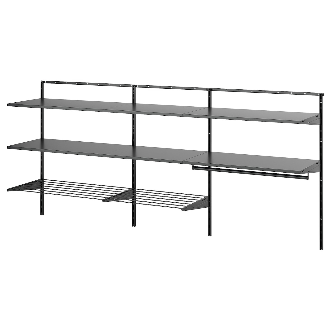 Комбинация для прачечной Ikea Boaxel, 227х40х101 см, темно-серый/металл