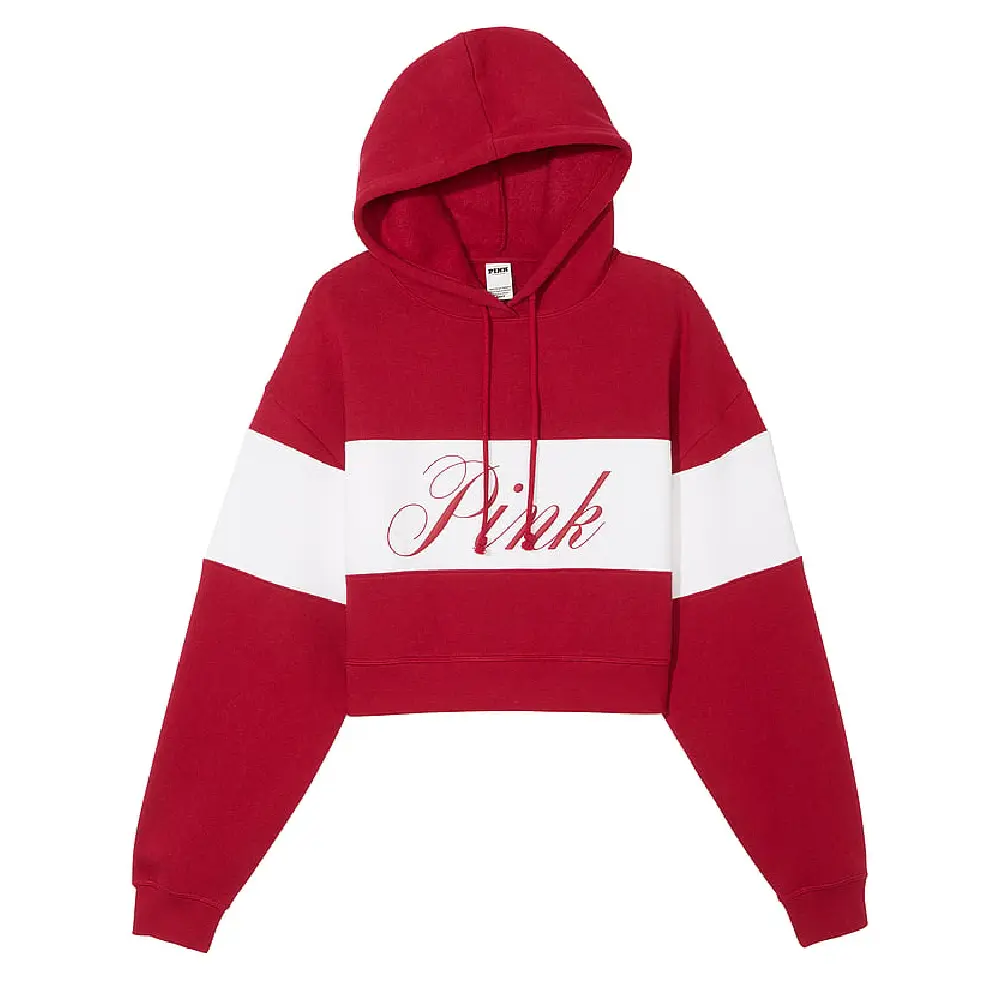 

Толстовка Victoria's Secret Pink Everyday Fleece Cropped, красный