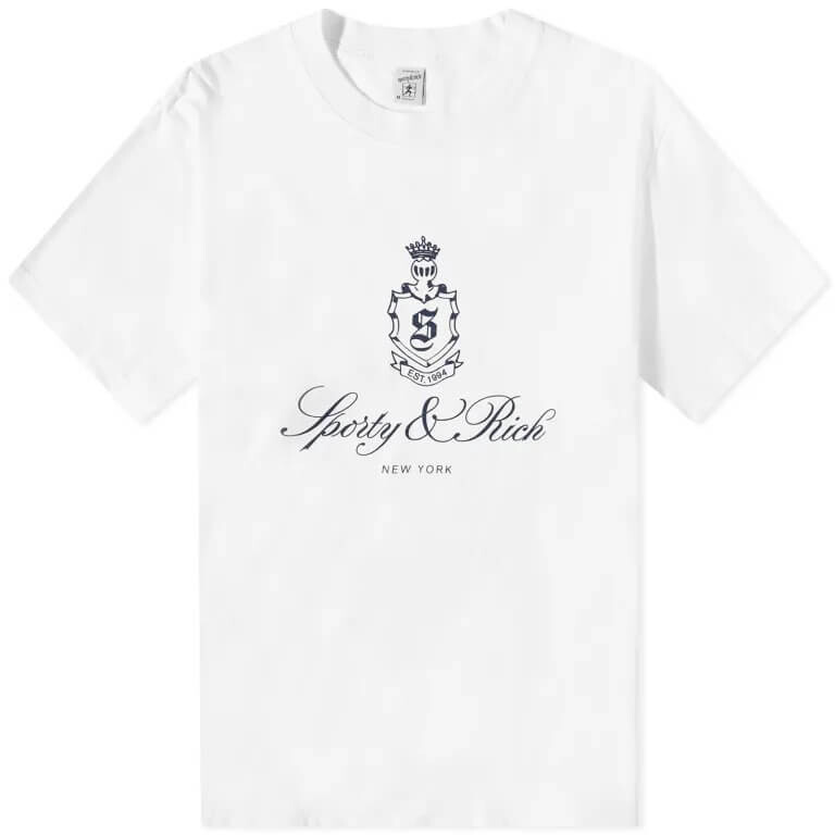 

Футболка Sporty & Rich Vendome, белый/темно-синий