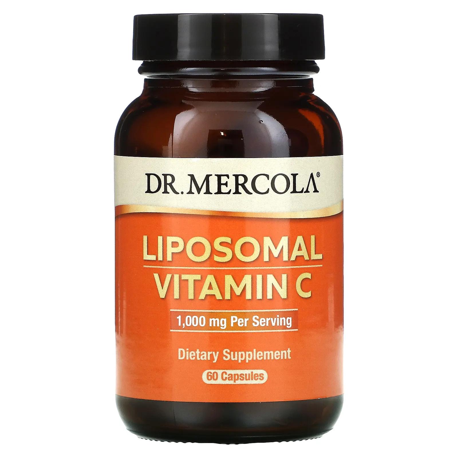Dr. Mercola Витамин C в липосомах 1000 мг 60 липосомных капсул mercola solspring органическое золотое молоко 2 64 унции 75 г dr mercola