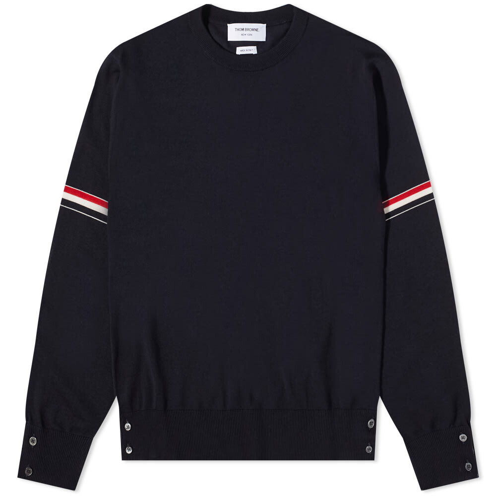 

Джемпер Thom Browne Grosgrain Armband Merino Crew Knit, Черный