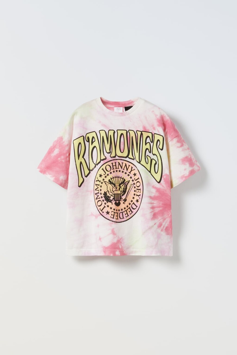 

Футболка tie-dye ramones ZARA, розовый
