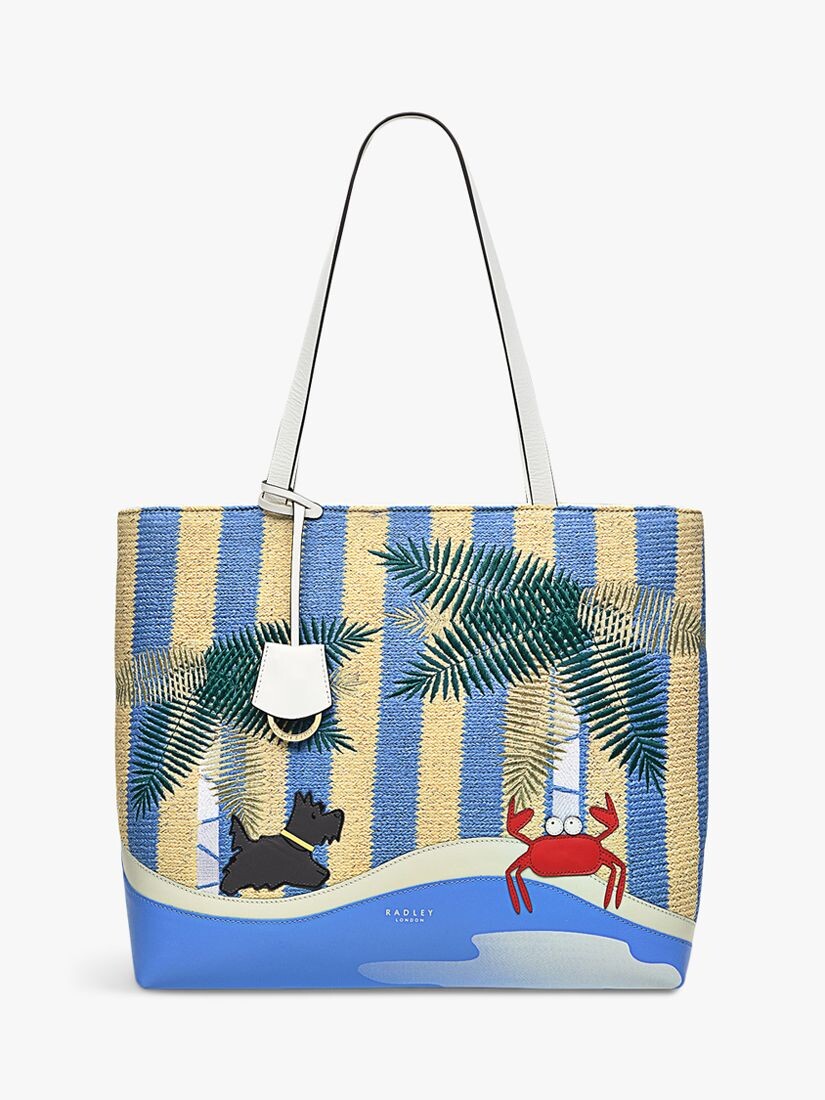 

Сумка-тоут Radley Museum Street Stripe Palm, средний размер на молнии, натуральный цвет