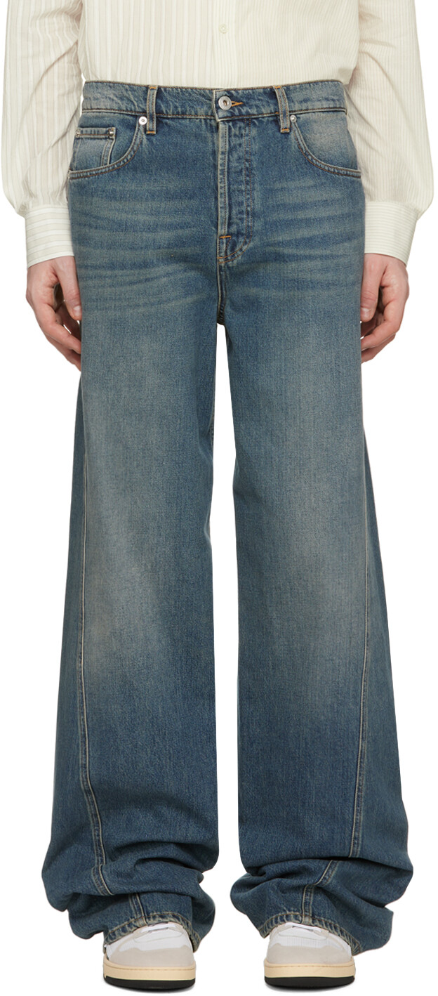 

Синие перекрученные джинсы Lanvin, цвет Light blue