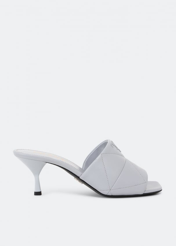 

Мюли PRADA Quilted nappa leather mules, фиолетовый