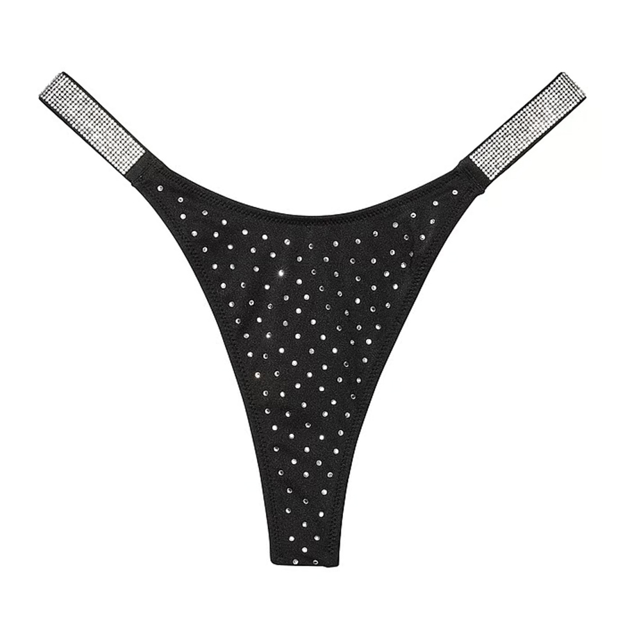 Плавки бикини Victoria's Secret Swim Shine Strap Thong, черный